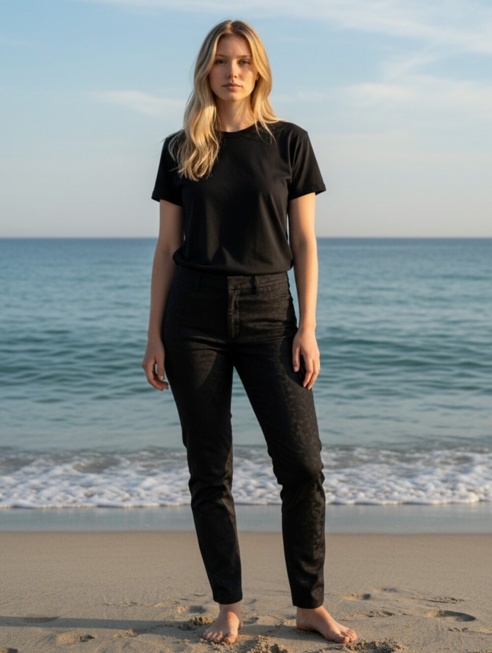 Gap Womens Downtown Khaki Black Size 8 Tall Brushed Denim Soft